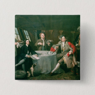 Kapitein Graham in zijn Cabin Vierkante Button 5,1 Cm