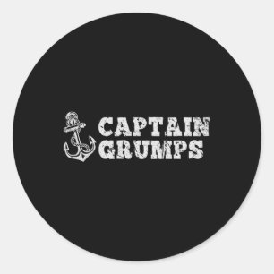 Kapitein Grumps Zeilboot  Boat Anchor Ronde Sticker