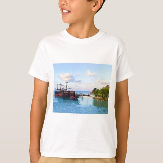 Kapitein Hook Pirate Ship, T-shirt van Cancun (Voorkant)