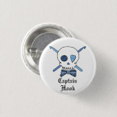 Kapitein Hook Skull & Crochet Hooks (blauw) Ronde Button 3,2 Cm (Voorkant /achterkant)