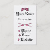 Kapitein Hook Skull & Crochet Hooks (Roze) Visitekaartje (Achterkant)