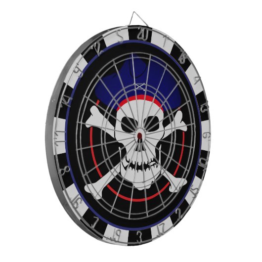 Kapitein Jack Dartboard en Pirates Flag, Skull/gam Dartbord (Voorkant Links)