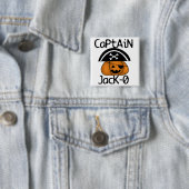 Kapitein Jack=O Halloween-overhemden en -geschenke Vierkante Button 5,1 Cm (In situ)