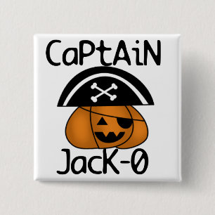 Kapitein Jack=O Halloween-overhemden en -geschenke Vierkante Button 5,1 Cm