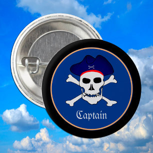 Kapitein Jack & Pirates vlag, Pirate / boys party Ronde Button 3,2 Cm