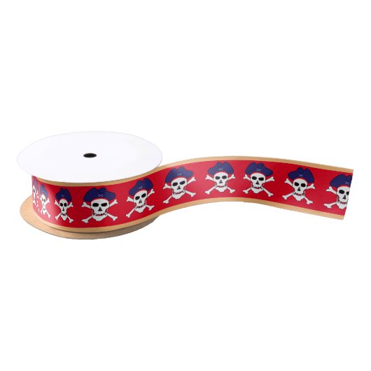 Kapitein Jack & Pirates vlag, schedel/schat Lint (Spoel)