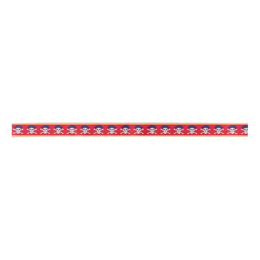 Kapitein Jack & Pirates vlag, schedel/schat Lint (Voorkant)