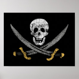 Kapitein Jack Rackham's Jolly Roger Pirate Vlag Poster