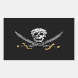 Kapitein Jack Rackham's Jolly Roger Pirate Vlag Rechthoekige Sticker