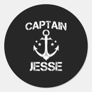 Kapitein Jesse grappige verjaardag naam boot cadea Ronde Sticker