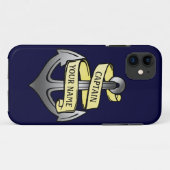 kapitein Jouw naam Anchor Case-Mate iPhone Case (Achterkant (horizontaal))