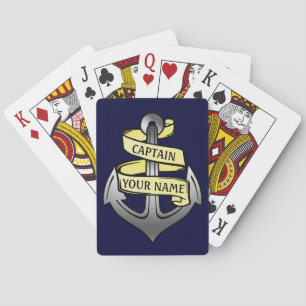  kapitein Jouw naam Anchor Pokerkaarten