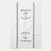 Kapitein Jouw naam Kitchen Keukenhanddoeken, Nauti Theedoek (Verticaal)