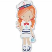 Kapitein, kapitein, schipper, koffiemeisje, Oranje Sticker (Voorkant)