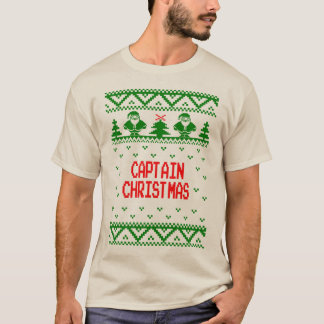 Kapitein Kerstfeestdag Ugly Sweater T Shirt