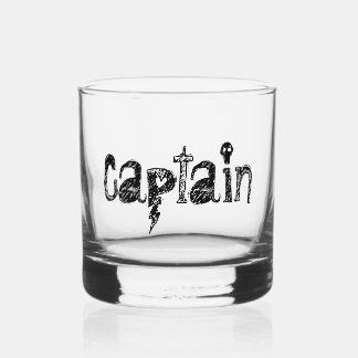 Kapitein Lettering Whisky Glas