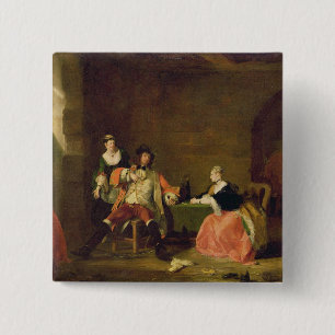 Kapitein Macheath Upbraided by Polly and Lucy in t Vierkante Button 5,1 Cm