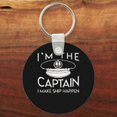 Kapitein Make Ship Happen Kapitein Boating Sleutelhanger (Voorkant)