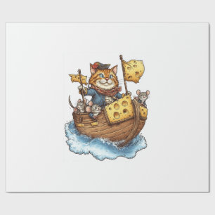 Kapitein Meowbeard � Grappige Piratenkat Grafisch Cadeaupapier
