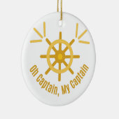 Kapitein, mijn kapitein keramisch ornament (Rechts)