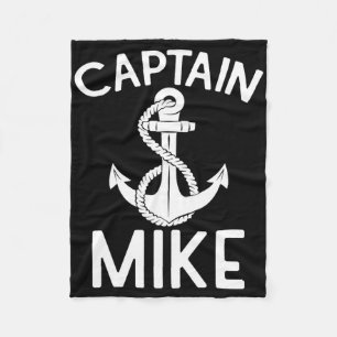 Kapitein Mike Yacht Boating Ship Boat Anchor Fleece Deken