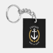 Kapitein Naam Anchor Gold Laurel Afbeelding Back B Sleutelhanger (Voorkant Links)