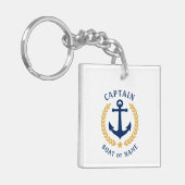 Kapitein Naam Anchor Gold Laurel Afbeelding Back W Sleutelhanger (Voorkant Links)