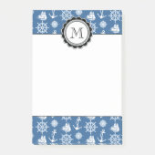 Kapitein Nautical Blue en White Sailor Post-it® Notes (Voorkant)