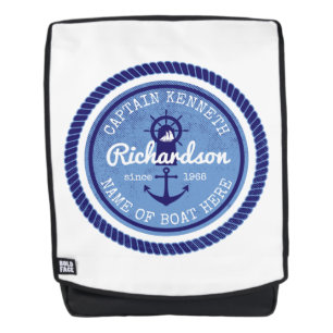 Kapitein  Nautical Rope Anchor Helm Boat Rugtassen