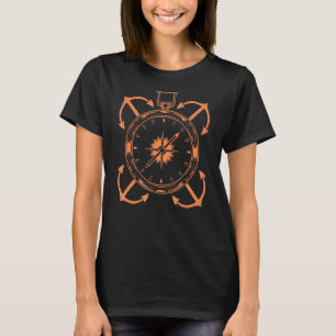 Kapitein Nautical Skipper Sai van Anchor Compass T-shirt