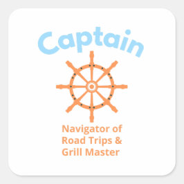 Kapitein – Navigator van Wegreizen Vierkante Sticker
