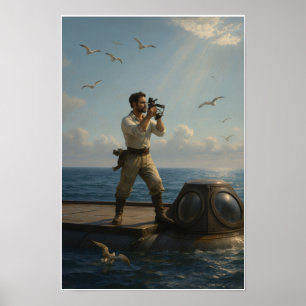 Kapitein Nemo 20000 Leagues Under the Sea Kleur Poster