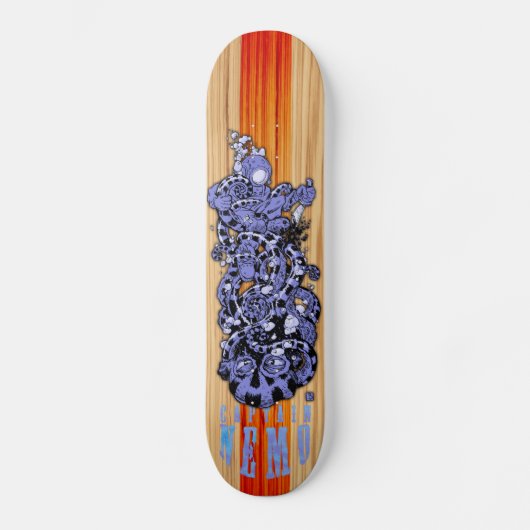 Kapitein Nemo worstelt met een octopus Skateboard (Voorkant)