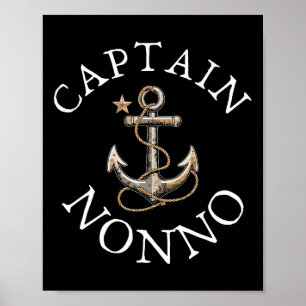 Kapitein Nonno Boat Zeilboot Vintage Anker Poster