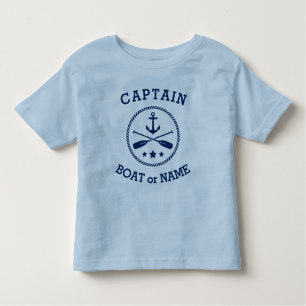 Kapitein of Boat Name Nautical Anchor oars sterren Kinder Shirts