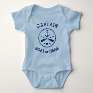 Kapitein of Boat Name Nautical Anchor oars sterren Romper