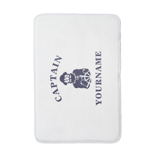 Kapitein Old Scruff met Jouw naam Bath Mat (Voorkant Verticaal)