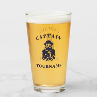 Kapitein Old Scruff met Jouw naam Glass Tumbler