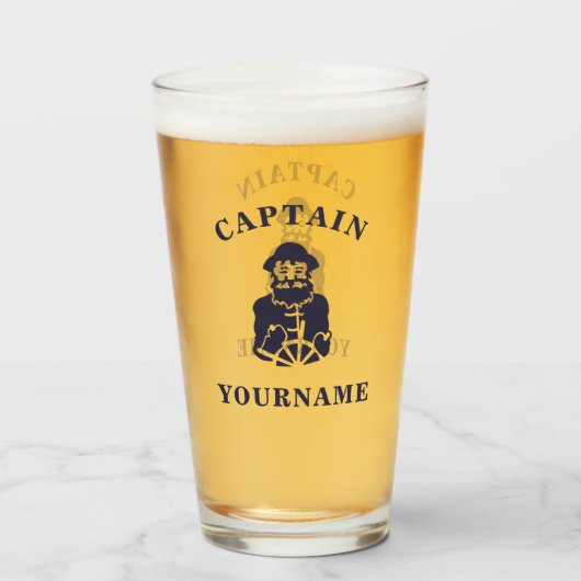 Kapitein Old Scruff met Jouw naam Glass Tumbler (Voorkant gevuld)