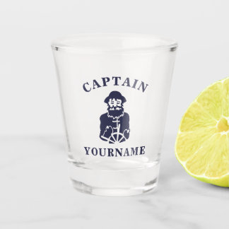 Kapitein Old Scruff met Jouw naam Shot Glass Glas
