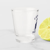 Kapitein Old Scruff met Jouw naam Shot Glass Shot Glas (Links)