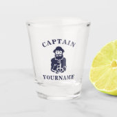 Kapitein Old Scruff met Jouw naam Shot Glass Shot Glas (Voorkant)