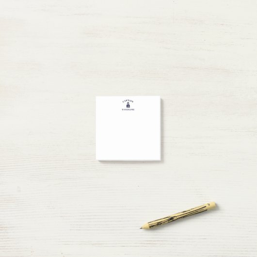 Kapitein Old Scruff met Naam Post it Notes (Op bureau)