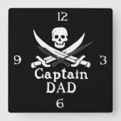 Kapitein Pap - Klassiek Vierkante Klok (Voorkant)