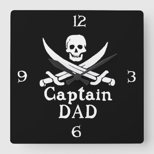 Kapitein Pap - Klassiek Vierkante Klok (Voorkant)