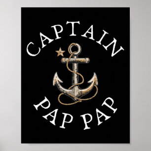 Kapitein Pap-pap Boot Zeilen Varend Opa Anker Poster