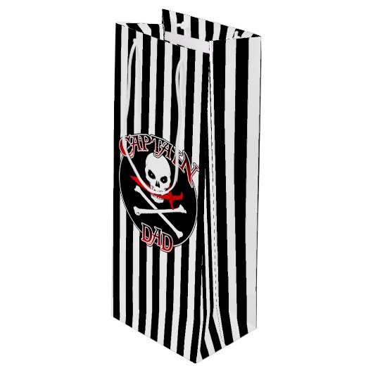 Kapitein Pap Wine Bag Wijn Cadeautas (Voorkant Gekanteld)