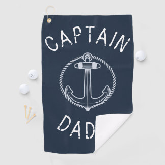 Kapitein Papa Nautical Navy Blue Name Golfhanddoek