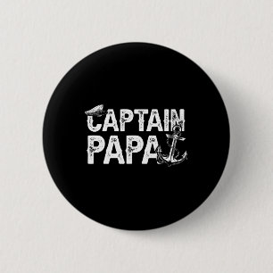 Kapitein Papa Ponton Meer Zeiler Vissen Boot F Ronde Button 5,7 Cm