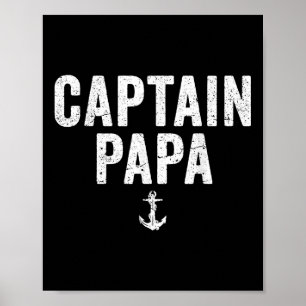 Kapitein Papa Pontonboot Meer Vissen Varend Zeil Poster